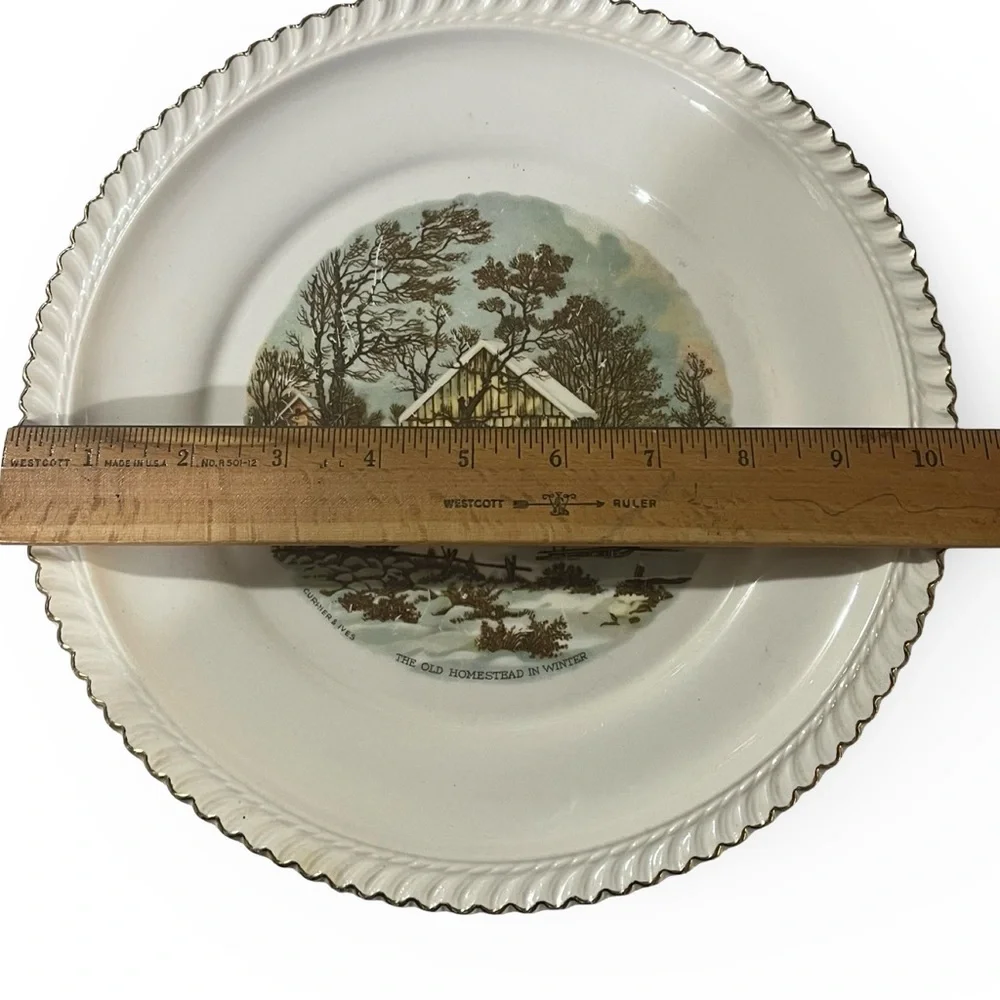 Harkerware Currier & Ives Dessert Set